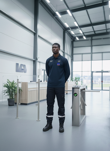 ads intervention homme devant portique