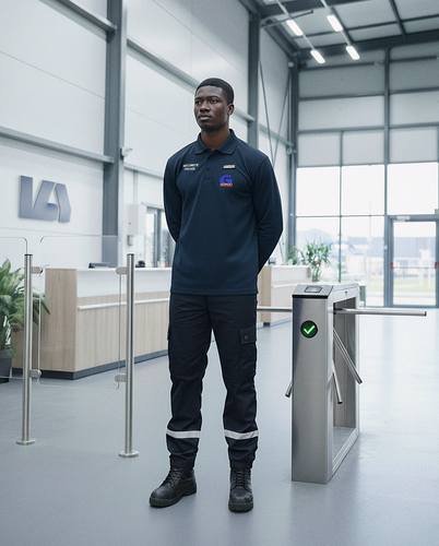 ads intervention homme devant portique